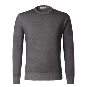 Crew-Neck Wool Sweater in Grey