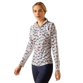 10049047 Ariat Women's Sunstopper 3.0 1/4 Zip Base Layer Top - Painted Ponies