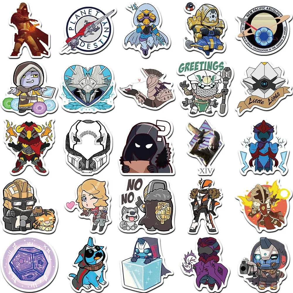 10/30/50pcs Popular Cartoon Game Destiny 2 Stickers Laptop, Luggage, Car, Fridge, Vinyl Decals