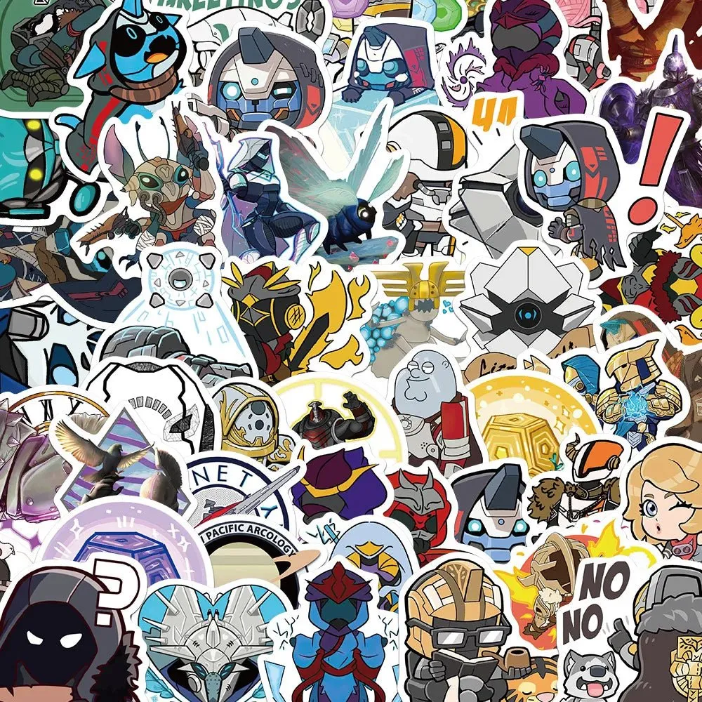 10/30/50pcs Popular Cartoon Game Destiny 2 Stickers Laptop, Luggage, Car, Fridge, Vinyl Decals