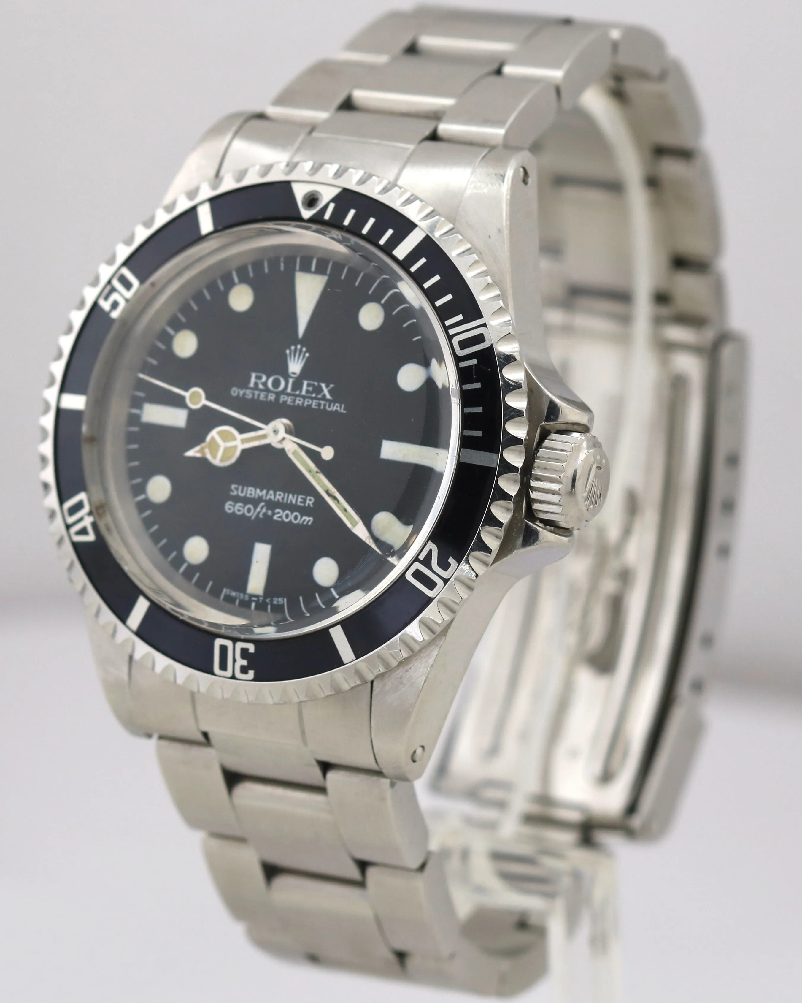 1982 Rolex Submariner Black 40mm Stainless Steel Automatic Oyster Watch 5513