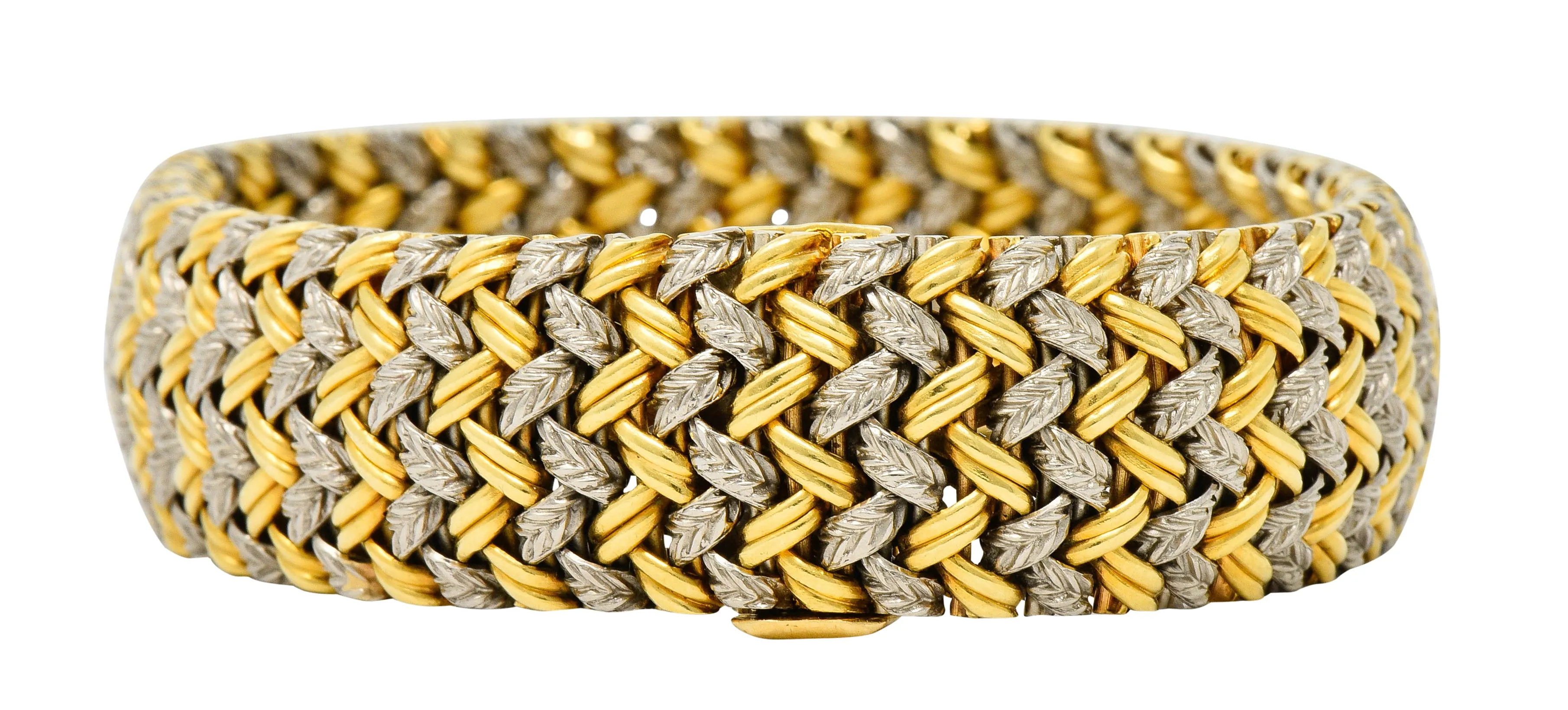 1989 French Vintage 18 Karat Gold Woven Bracelet