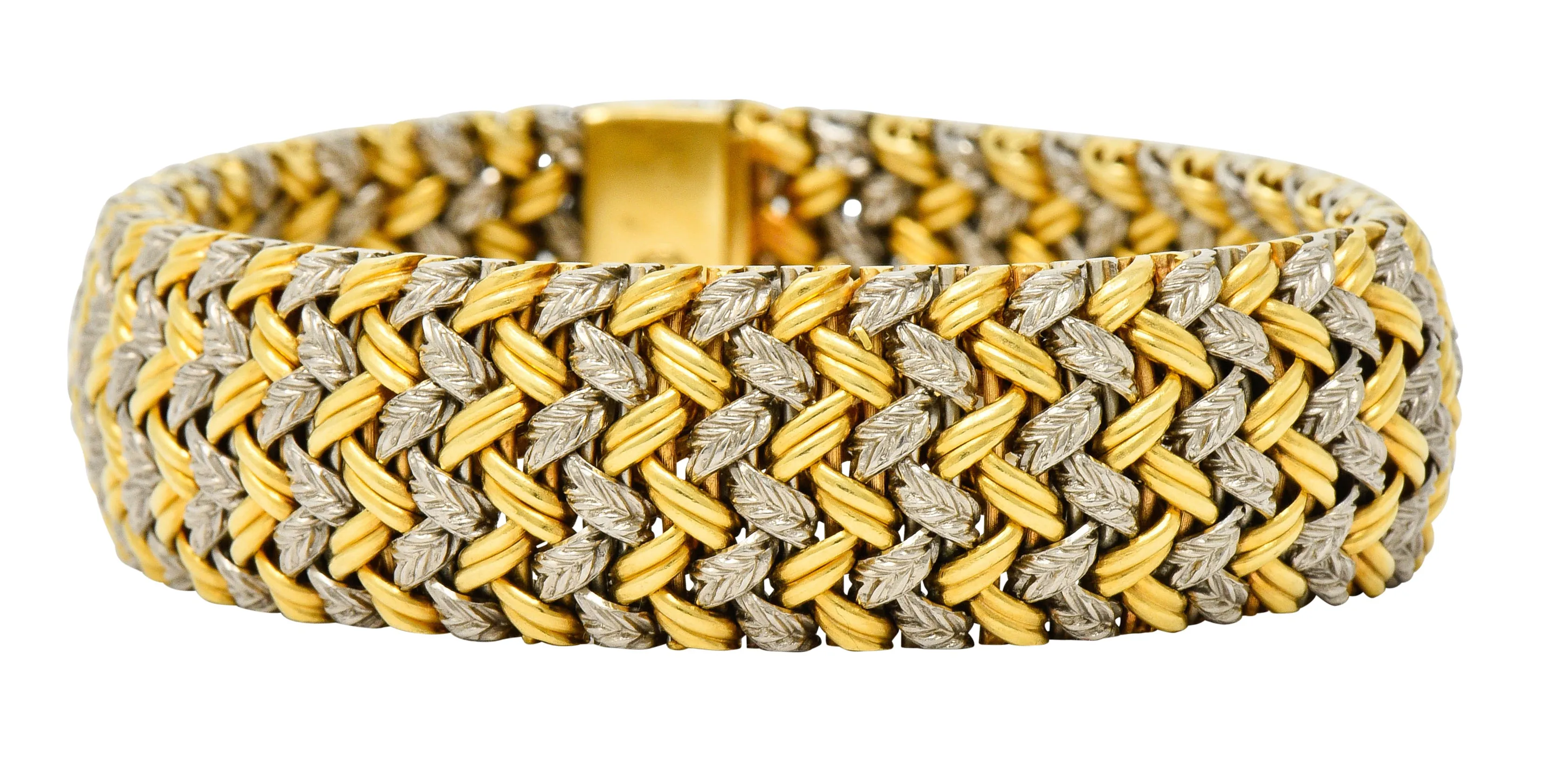 1989 French Vintage 18 Karat Gold Woven Bracelet