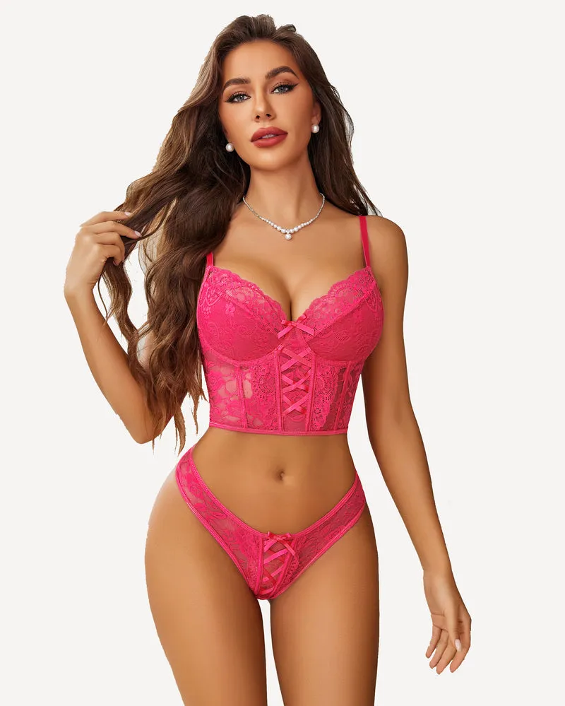 2 Piece Lace Push Up Bra and Panty Sets