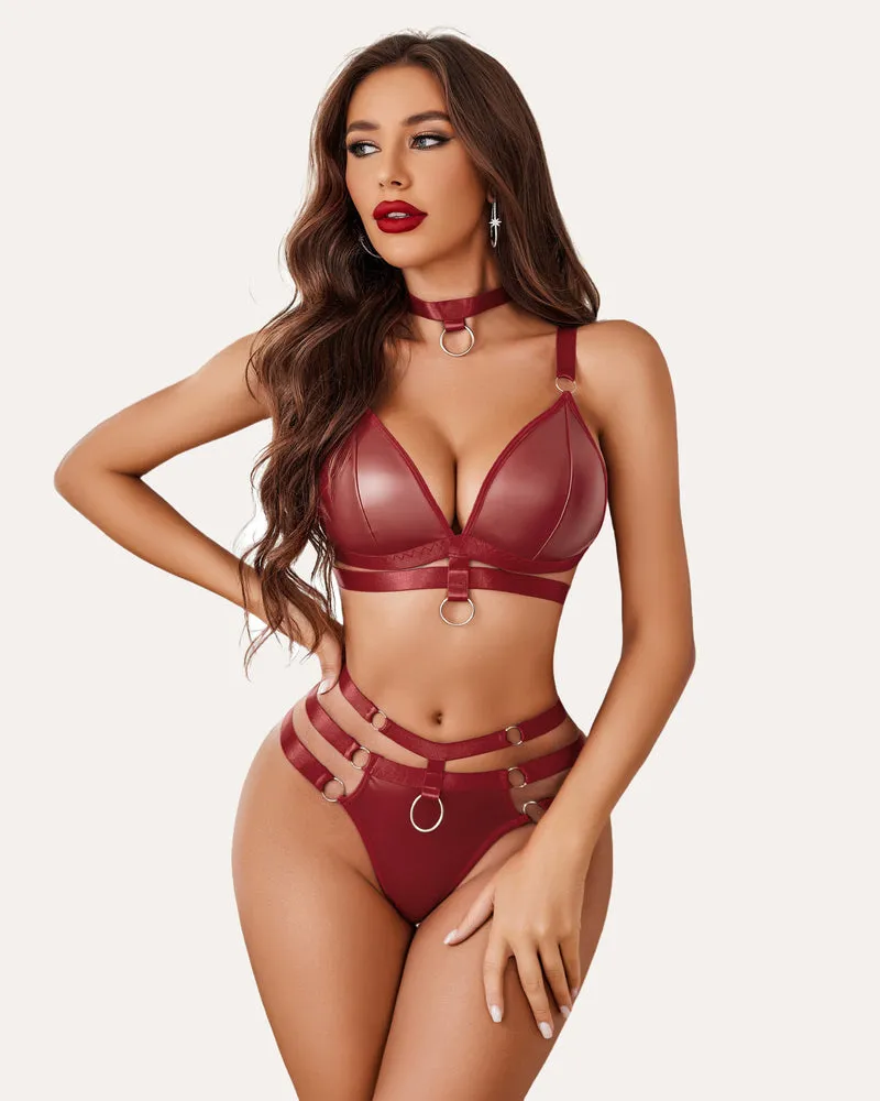 3 Pieces Bondage Lingerie Set