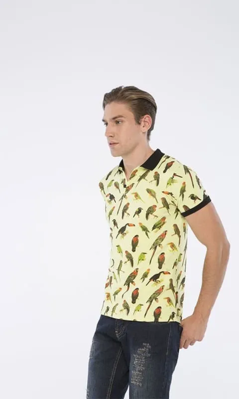 39984 Printed Polo Shirt - Green