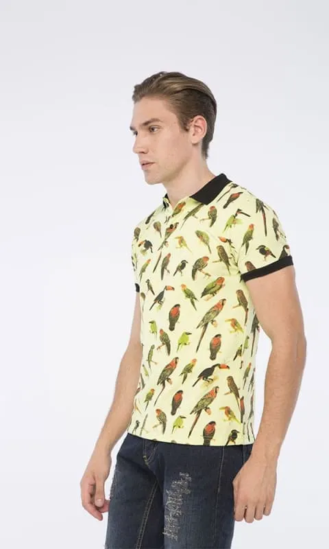 39984 Printed Polo Shirt - Green