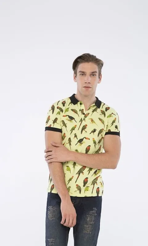 39984 Printed Polo Shirt - Green