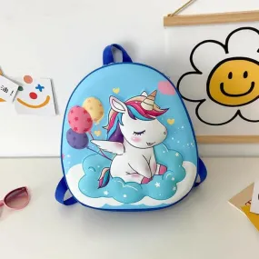 A 3D Hard case backpack for kids Unicorn Blue