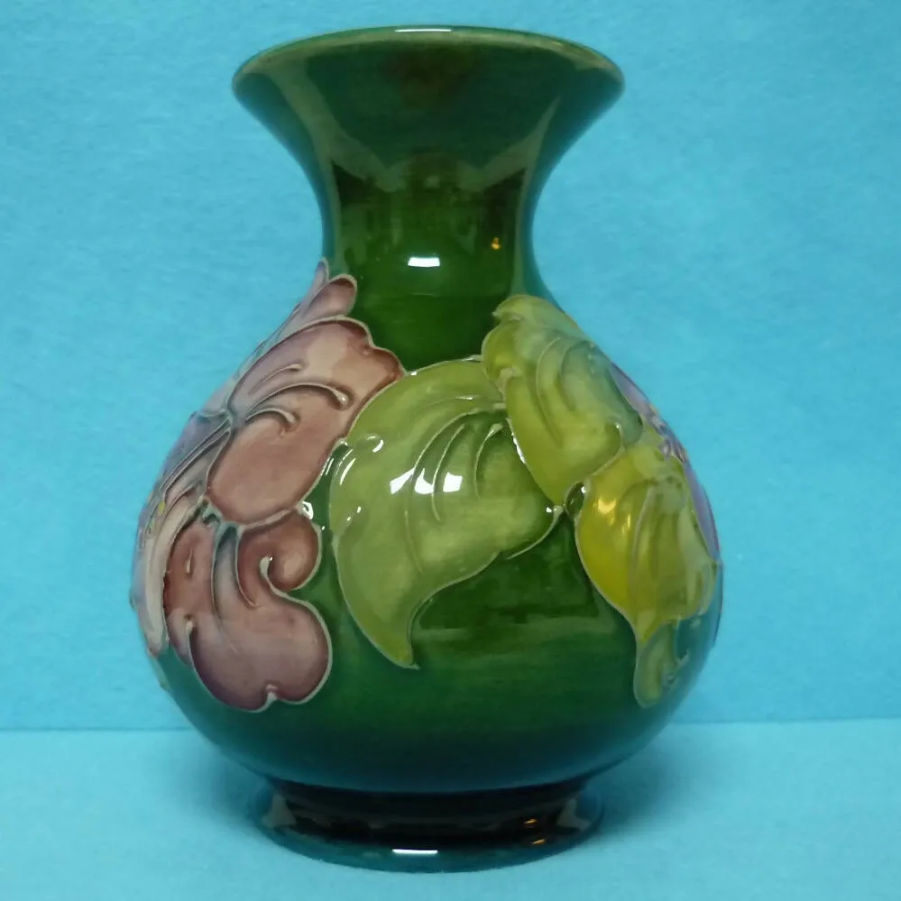 A Moorcroft Vase (Ht 5.19 inch) in Hibiscus Pattern by Walter Moorcroft