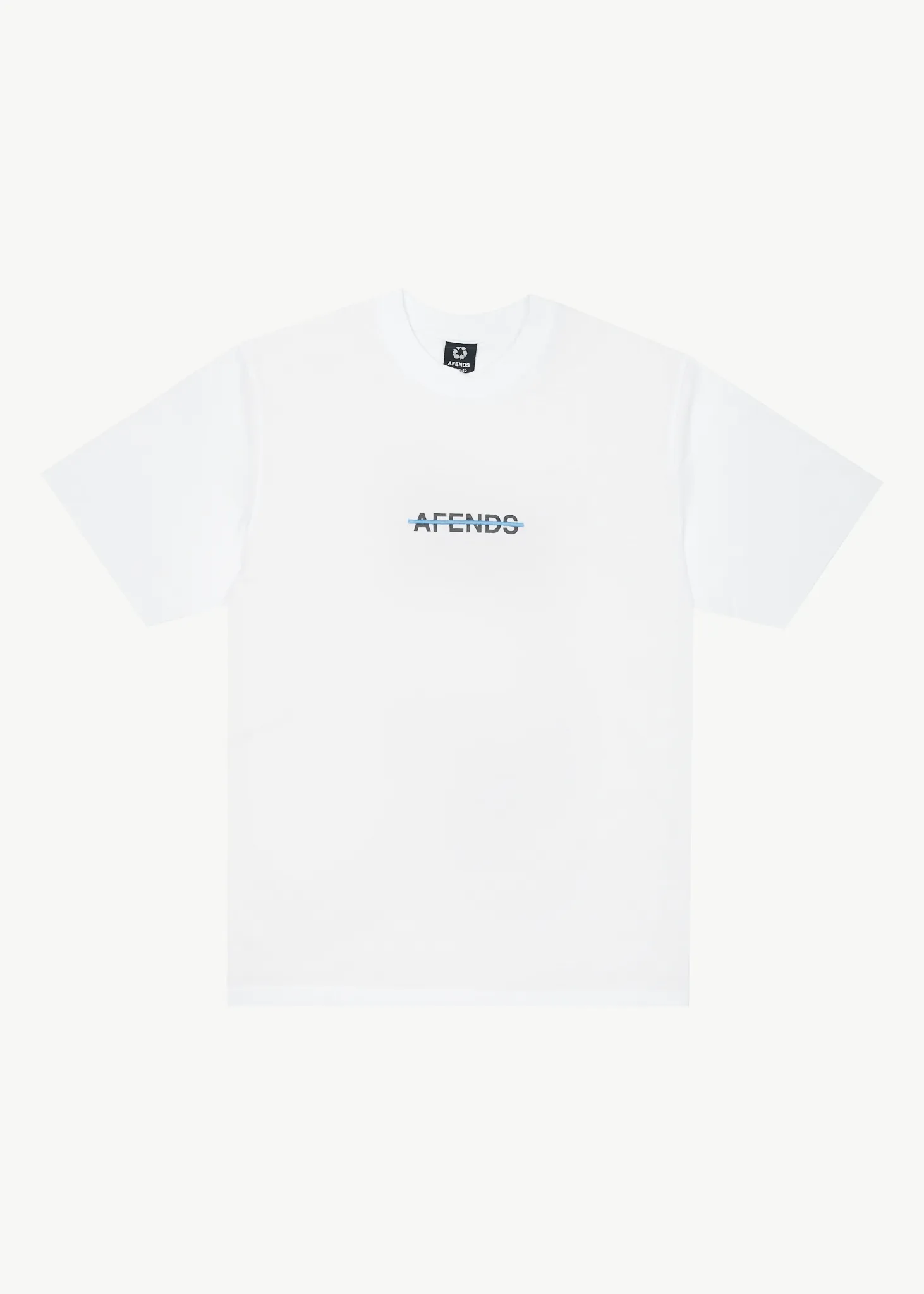 AFENDS Mens Liquid - Retro Logo T-Shirt - White