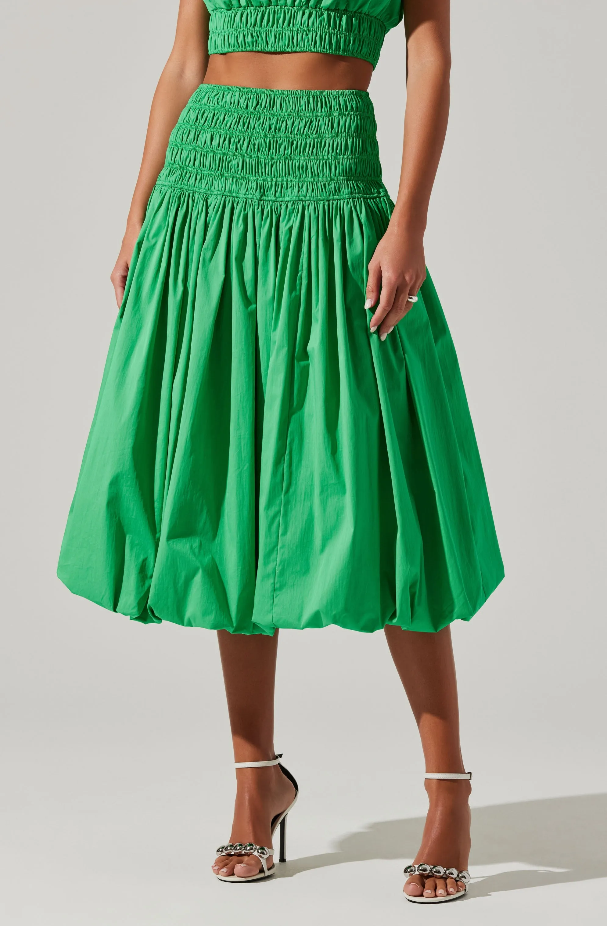 Alani Bubble Hem Midi Skirt