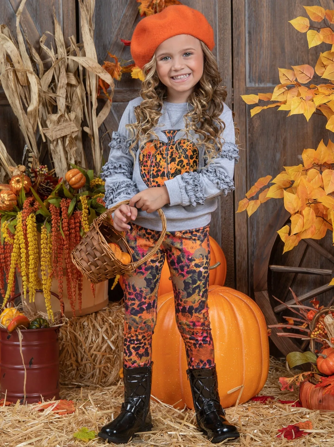 Always Autumn Frill Pullover and Legging Set