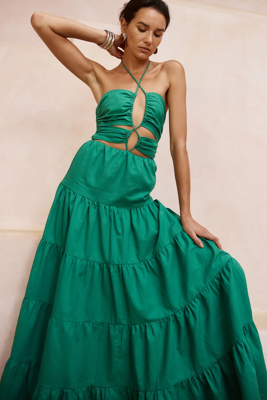 ALYSIA MAXI DRESS - EMERALD