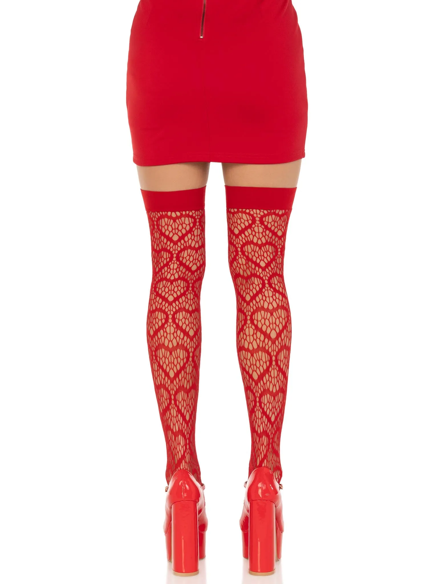 Amore Heart Net Thigh Highs