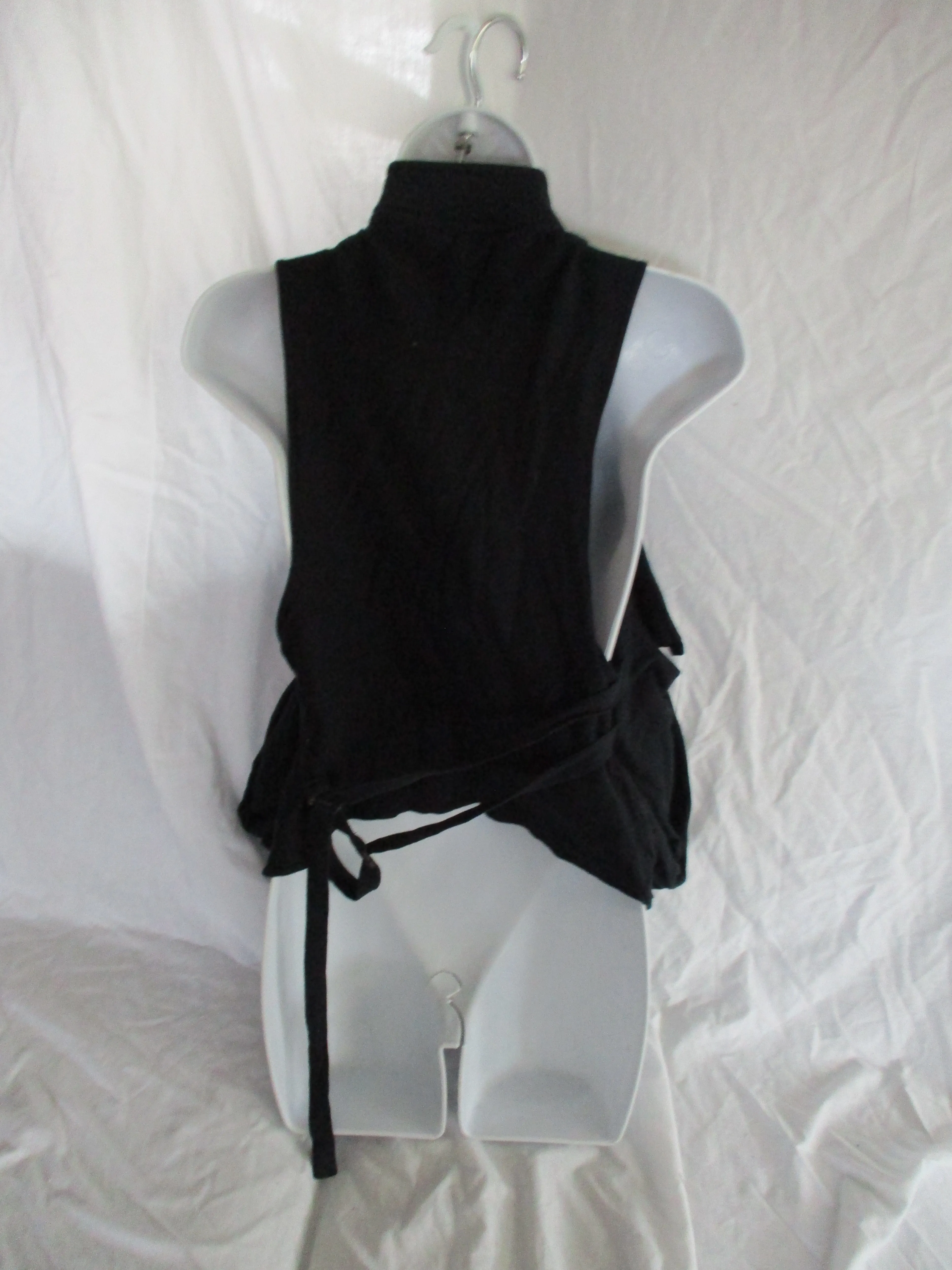 ANN DEMEULEMEESTER Open Strappy Top Vest Goth 38 BLACK Rocker Womens