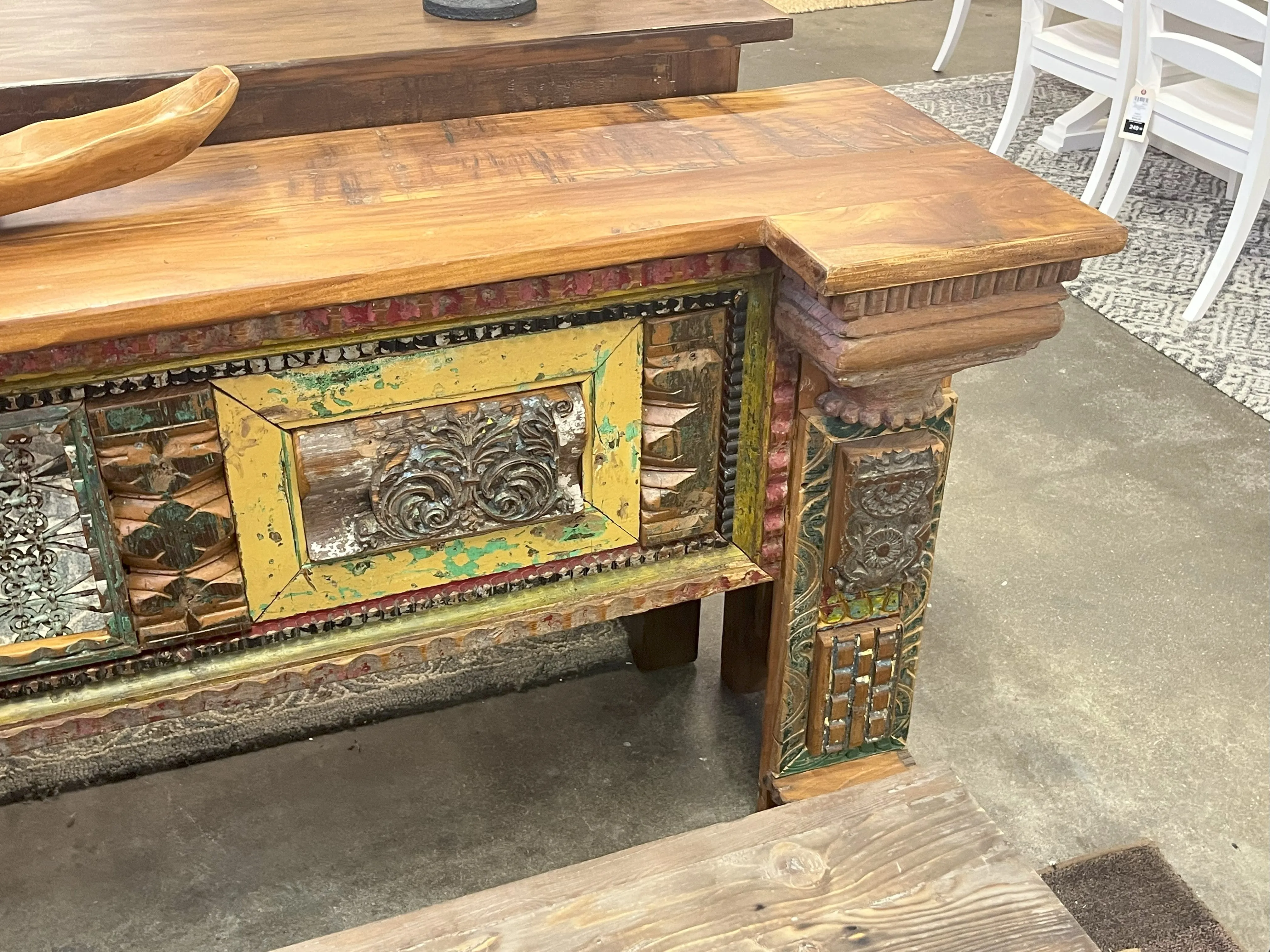 Antique Replica 106" Hand Carved Solid Wood Buffet