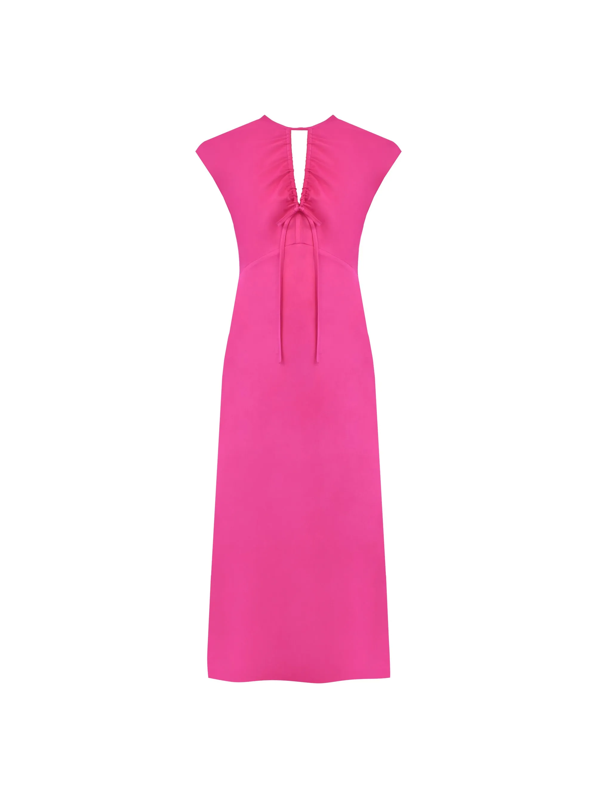 Arabella Pink Satin Keyhole Front Dress