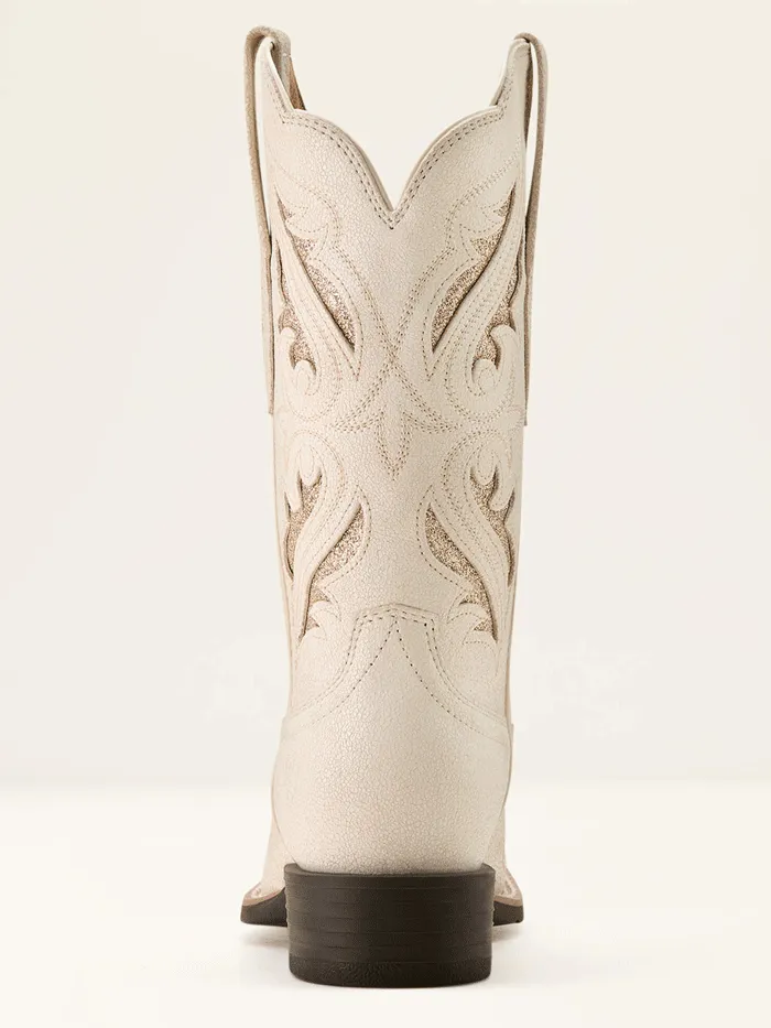 Ariat 10053648 Womens Round Up Bliss Western Boot Distressed Ivory