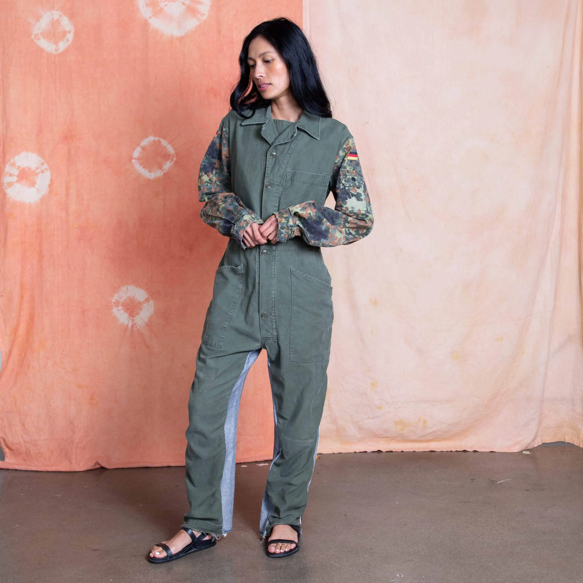 Army   Selvedge Denim Reworked Jumpsuit