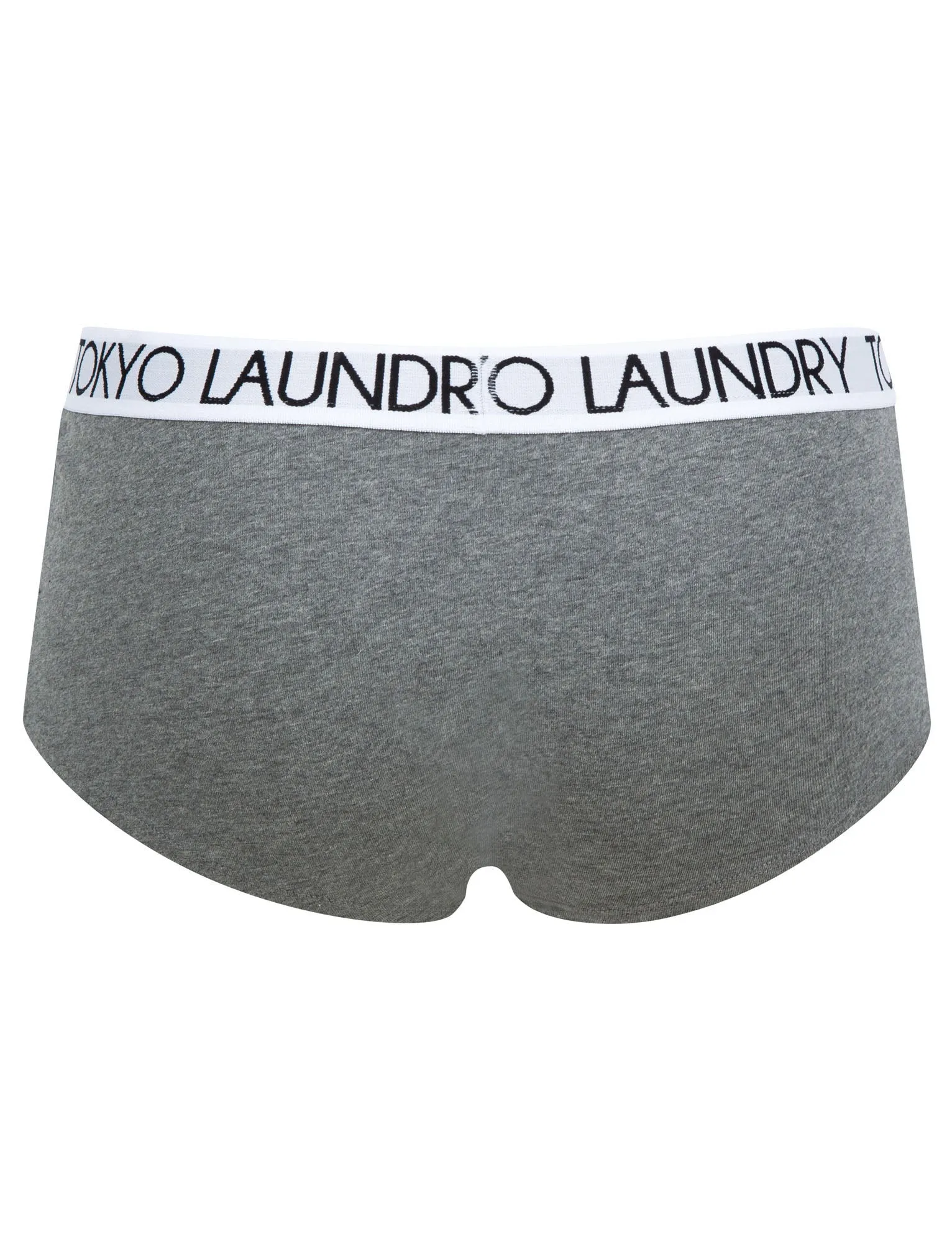 Ayal (3 Pack) Cotton Assorted Short Boxer Briefs in Light Grey Marl / Jet Black / Mid Grey Marl - Tokyo Laundry