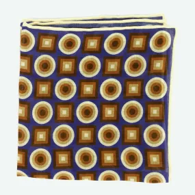 Bali Retro Blue Pocket Square