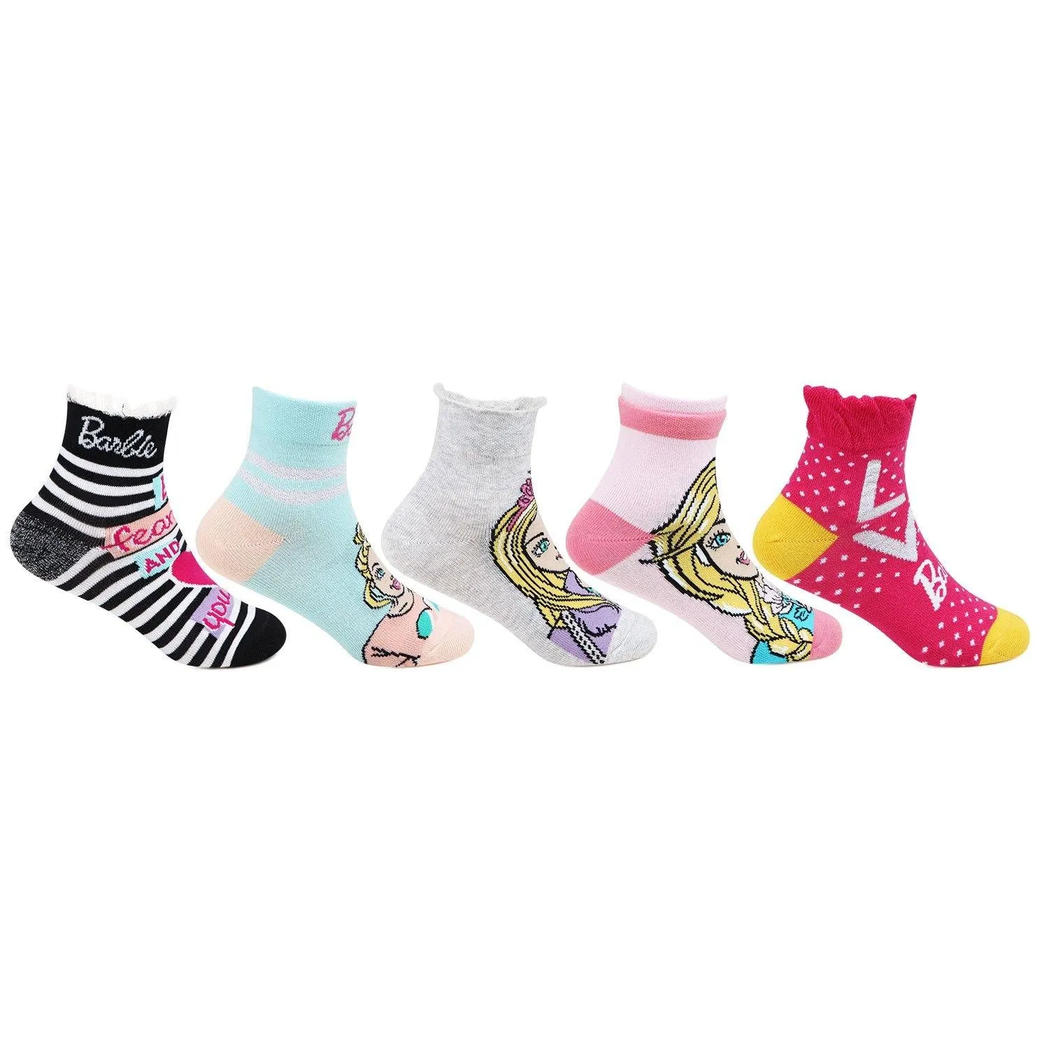 Barbie Socks For Girls -Pack Of 5