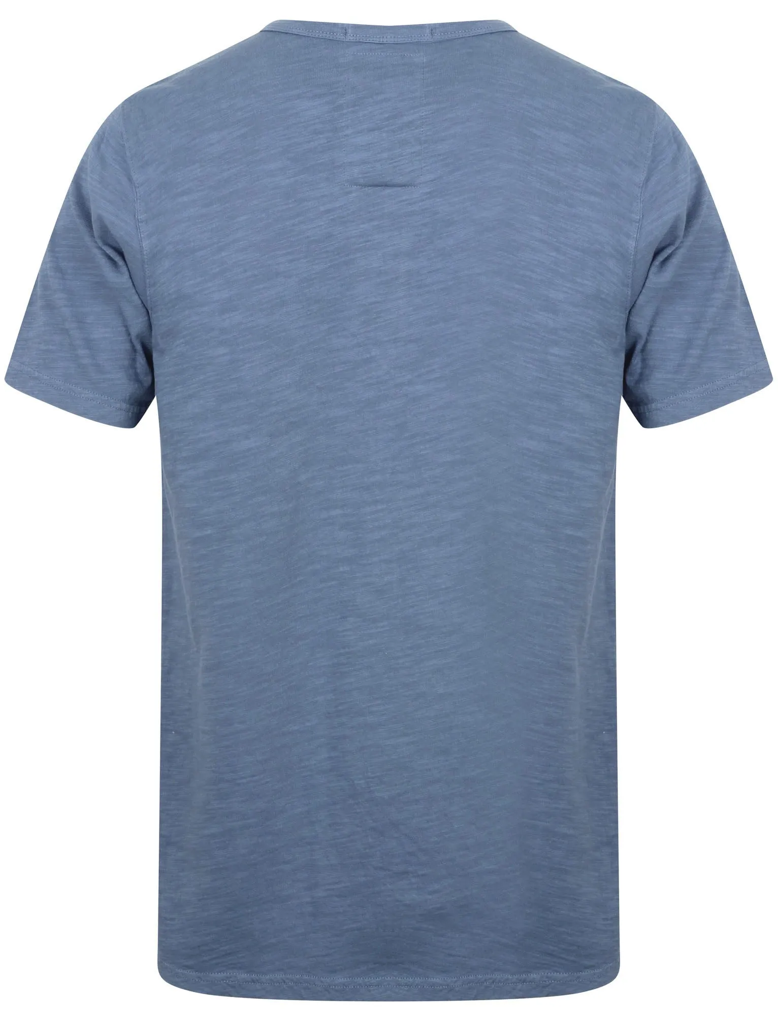 Barry Cotton Slub T-Shirt with Henley Neckline in Blue - Tokyo Laundry