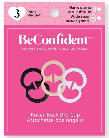 Be Confident Racer Back Bra Clip 3pk Wide