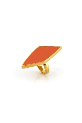 Belle Noel By Kim Kardashian Diamond Shaped Ring In Tangerine