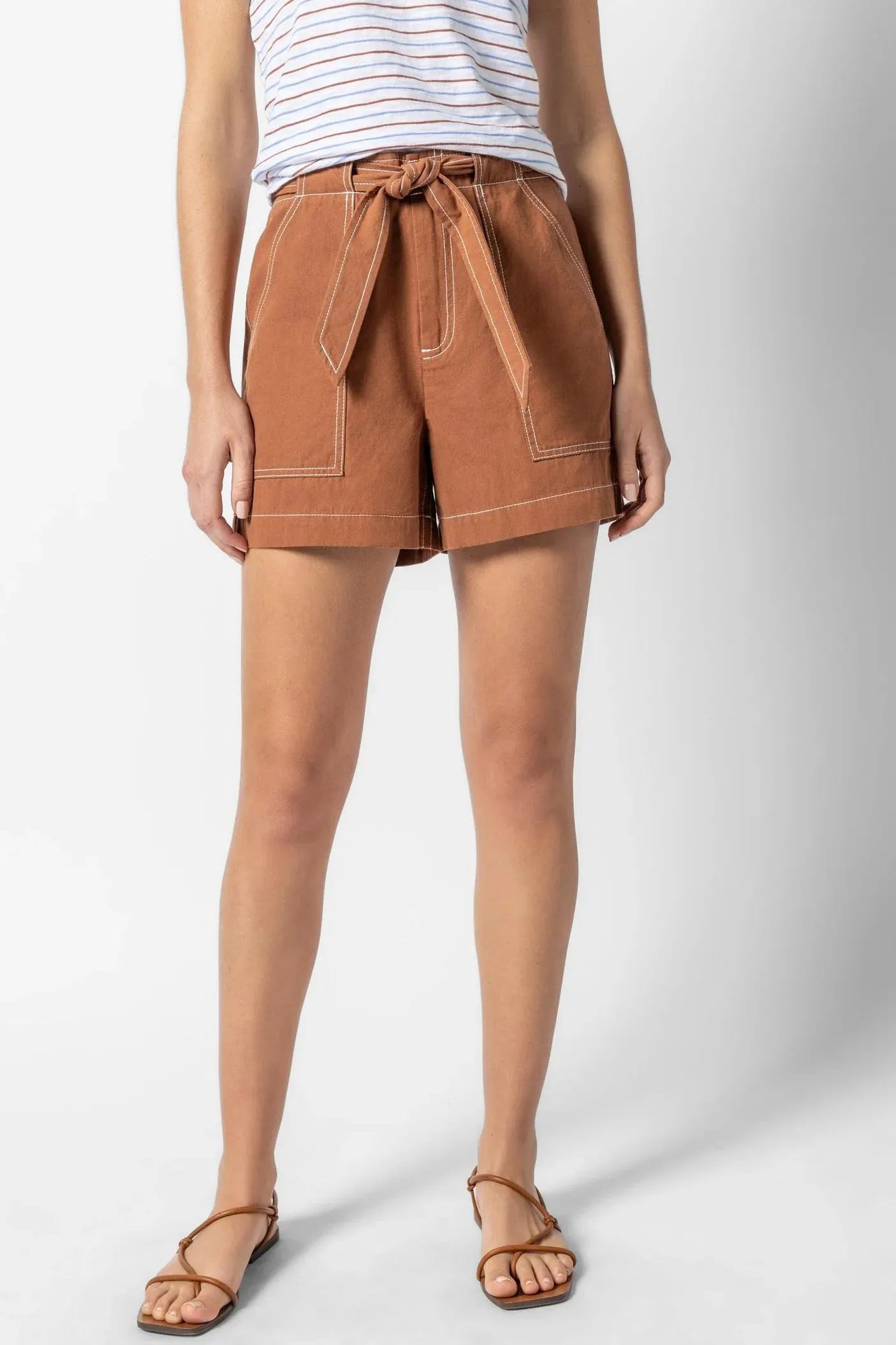 BELTED CANVAS SHORT