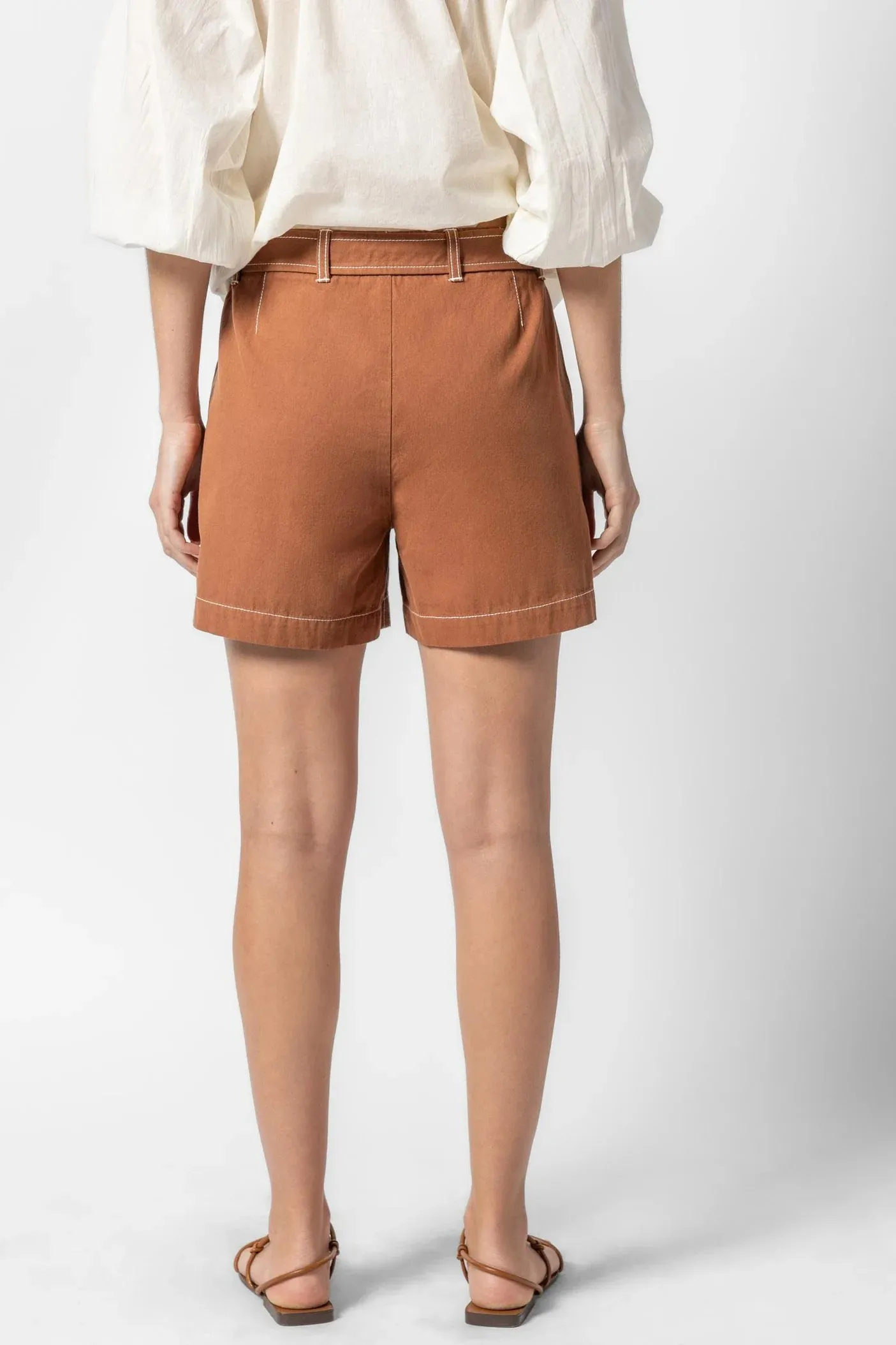 BELTED CANVAS SHORT