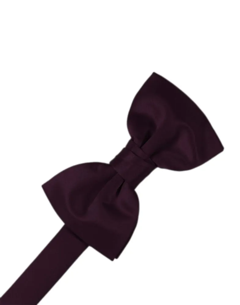 Berry Luxury Satin Bow Tie