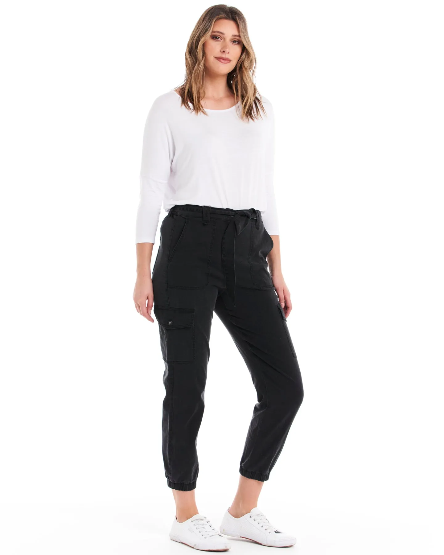 Betty Basics Canterbury Lyocell Cargo Charcoal