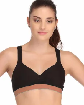 Black and Skin Sports Bra - Ladies Gym Bra - Sports Bra - Padded Sports Bra