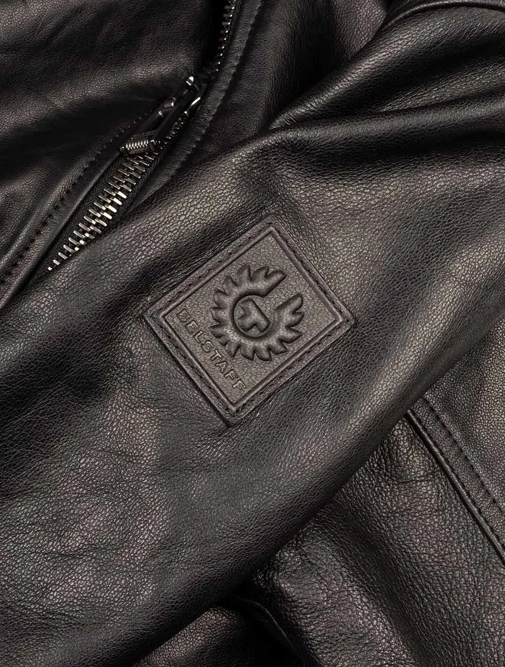 Black Leather V Racer Jacket Black