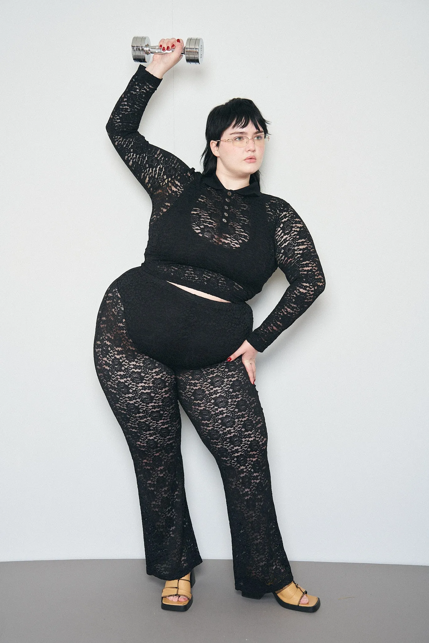 Black Rose Lace Pants