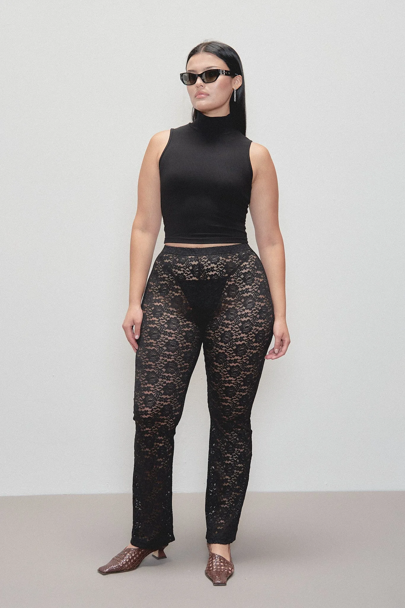 Black Rose Lace Pants