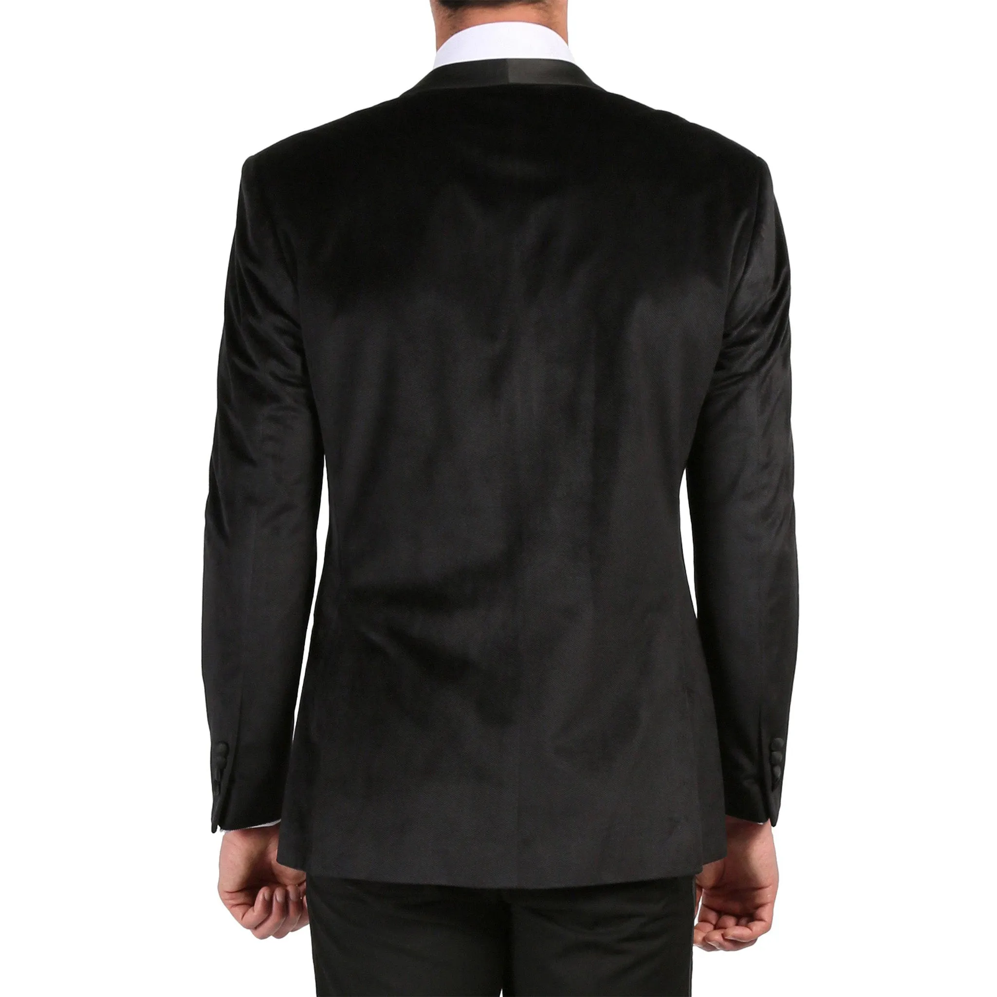 Black Slim Fit Velvet Tuxedo Blazer