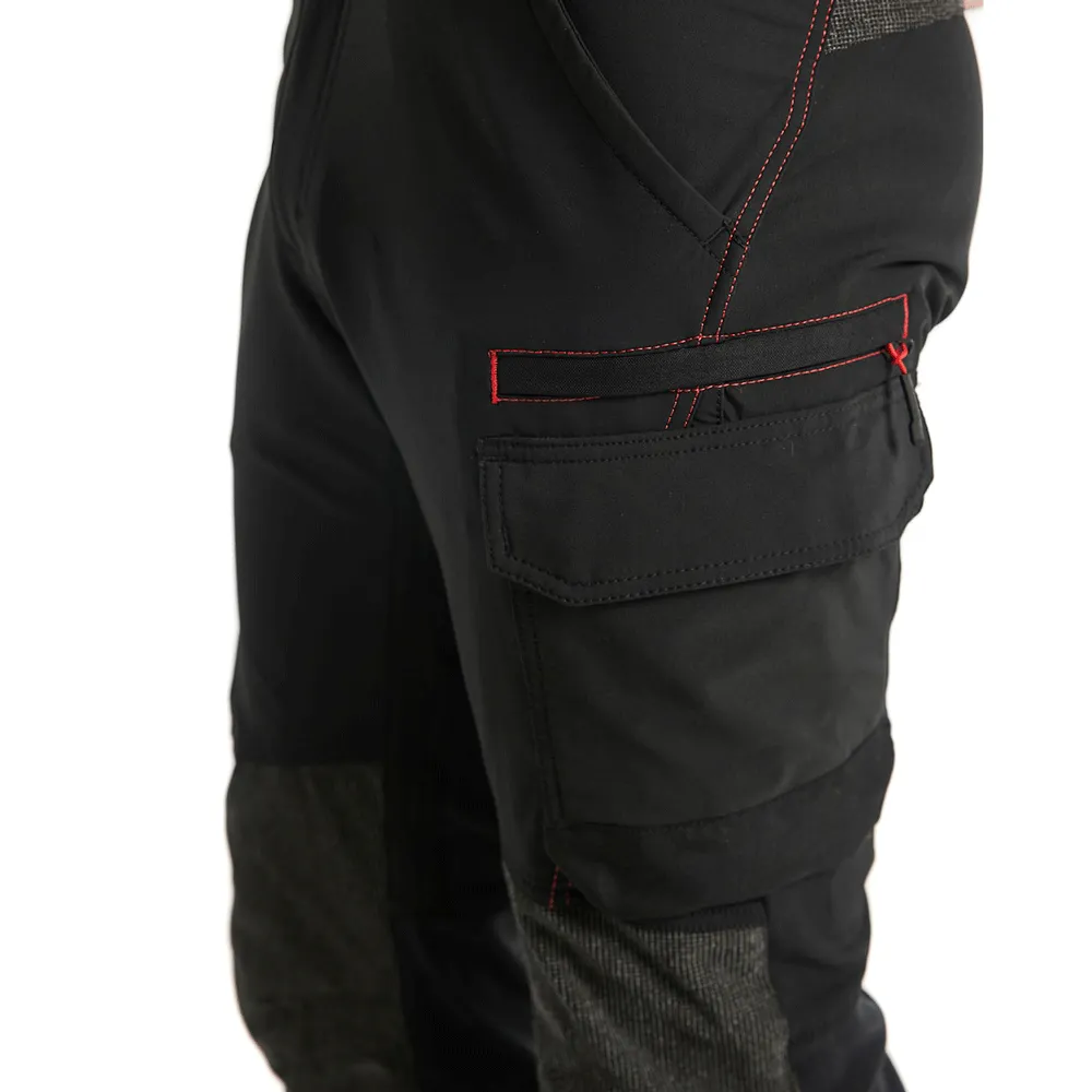 Blaklader 1422 4-Way Stretch Service Work Trousers Black / Red