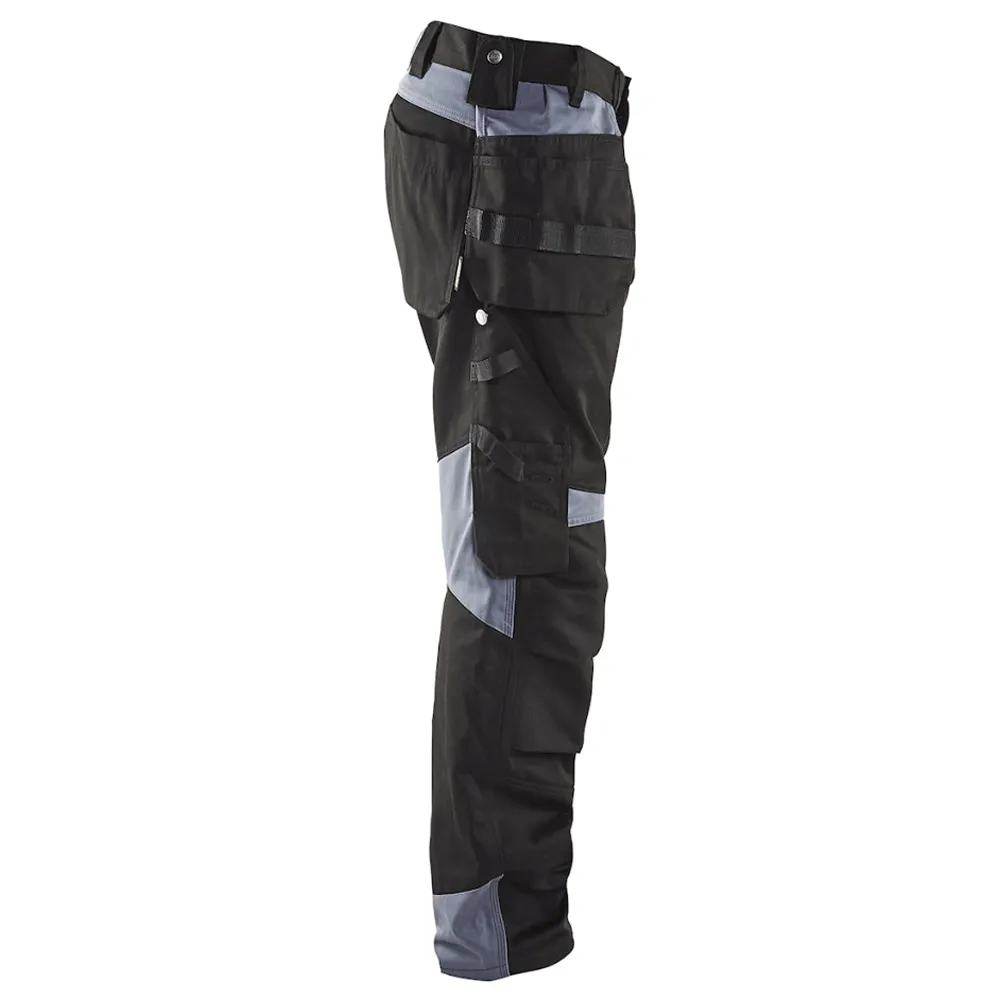 Blaklader 1555 Holster Pocket Craftsmen Work Trousers Black / Grey