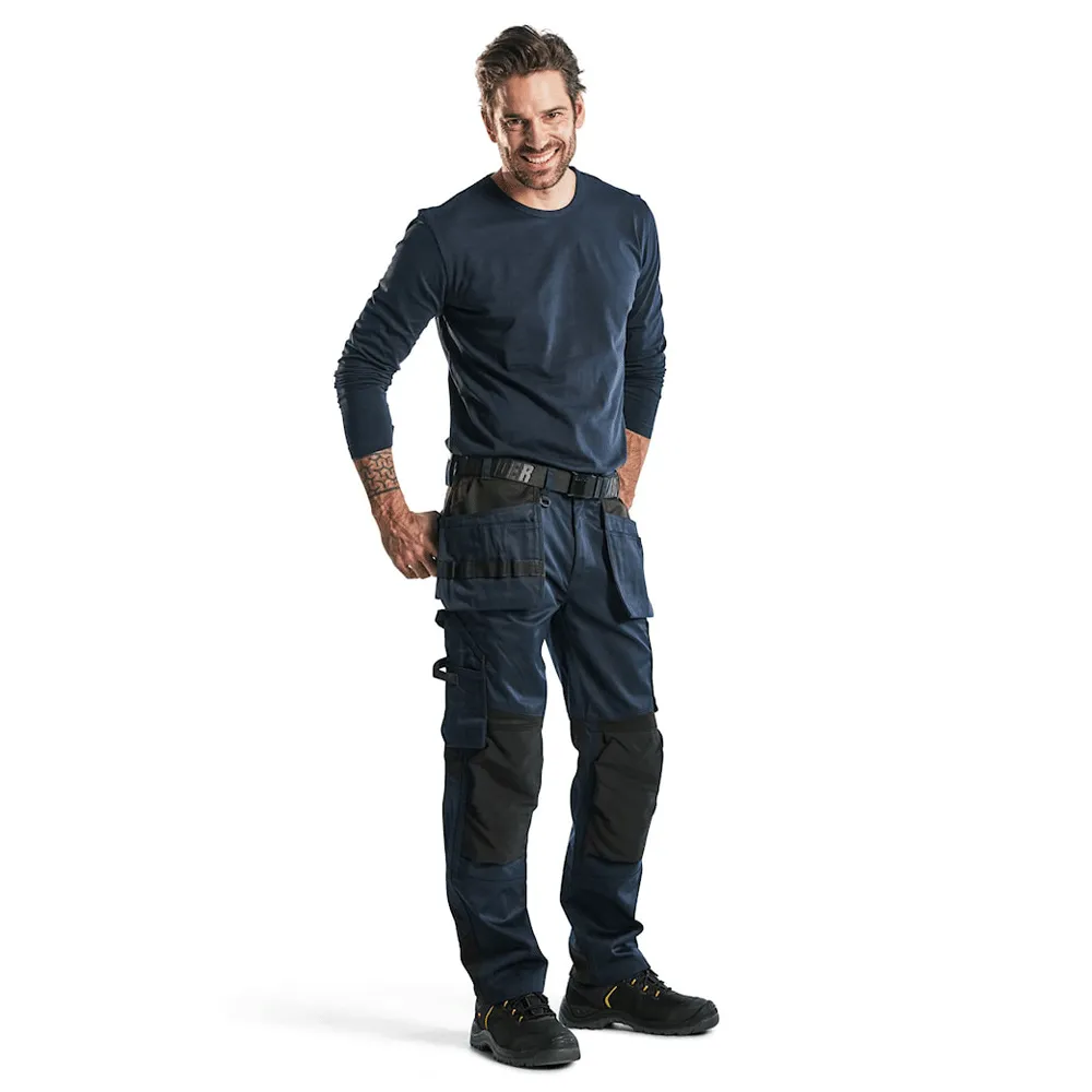 Blaklader 1555 Holster Pocket Craftsmen Work Trousers Dark Navy / Black