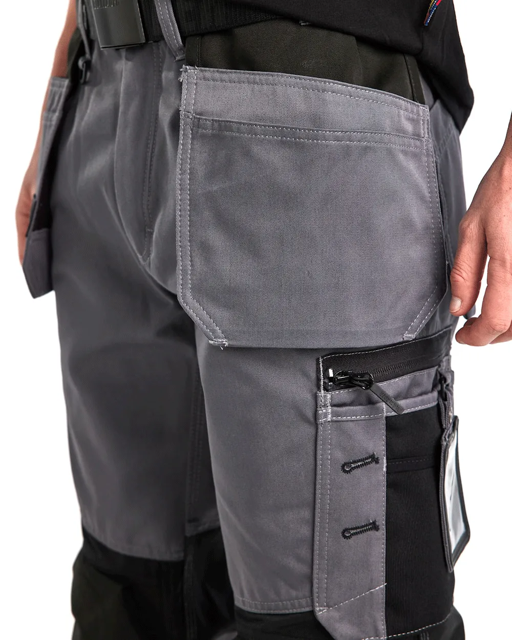 Blaklader 1555 Holster Pocket Craftsmen Work Trousers Mid Grey / Black