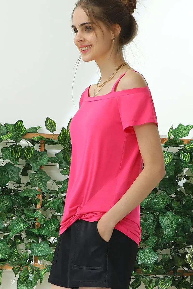 BOAT NECK MODAL SHORT SLEEVE T SHIRT TOP