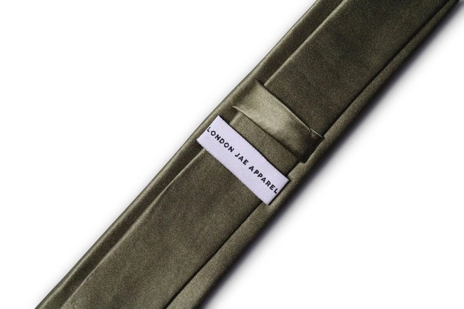 Boho Olive Green Skinny Silk Neck Tie