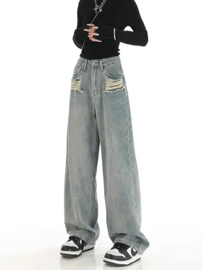 Boyfriend Vintage Washed Wide Leg Baggy Jeans