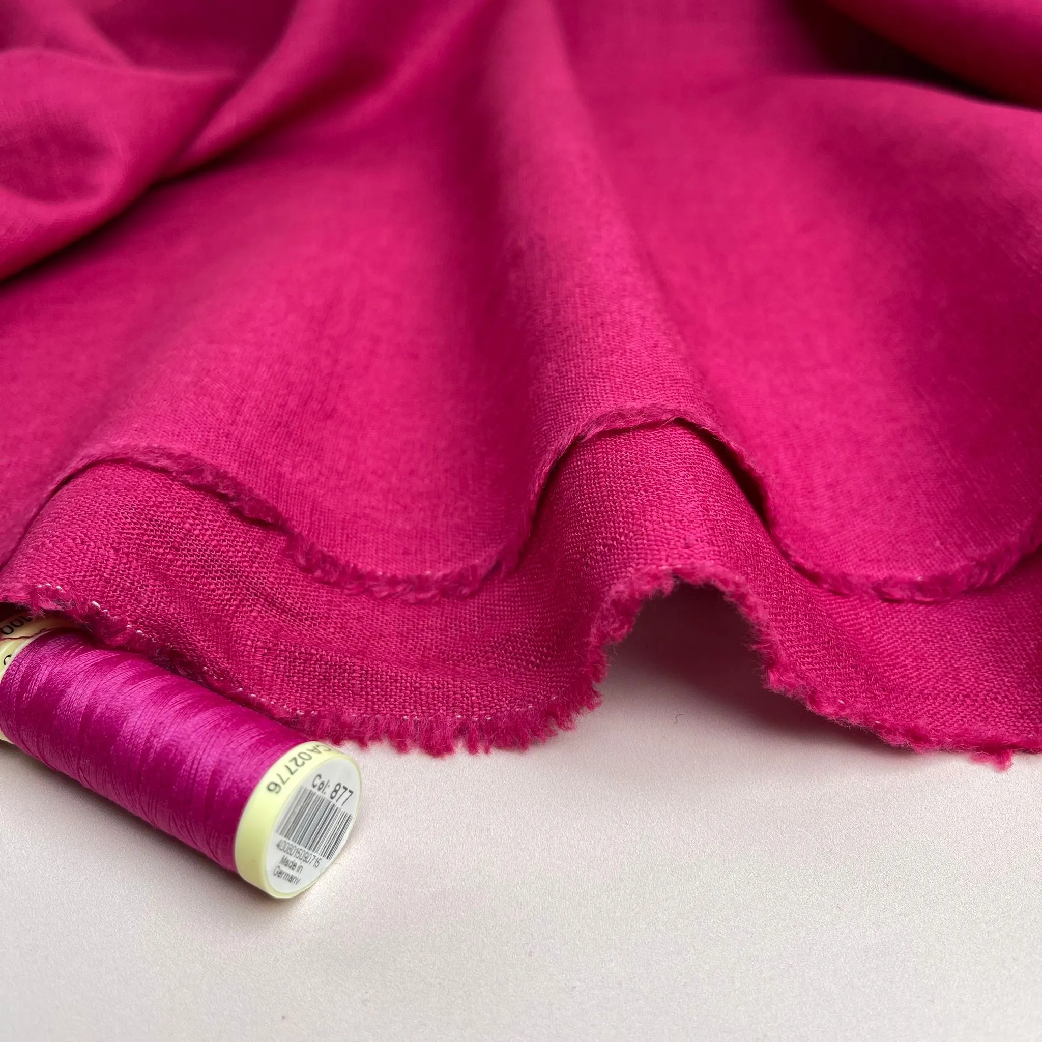 Breeze Fuchsia - Enzyme Washed Pure Linen Fabric