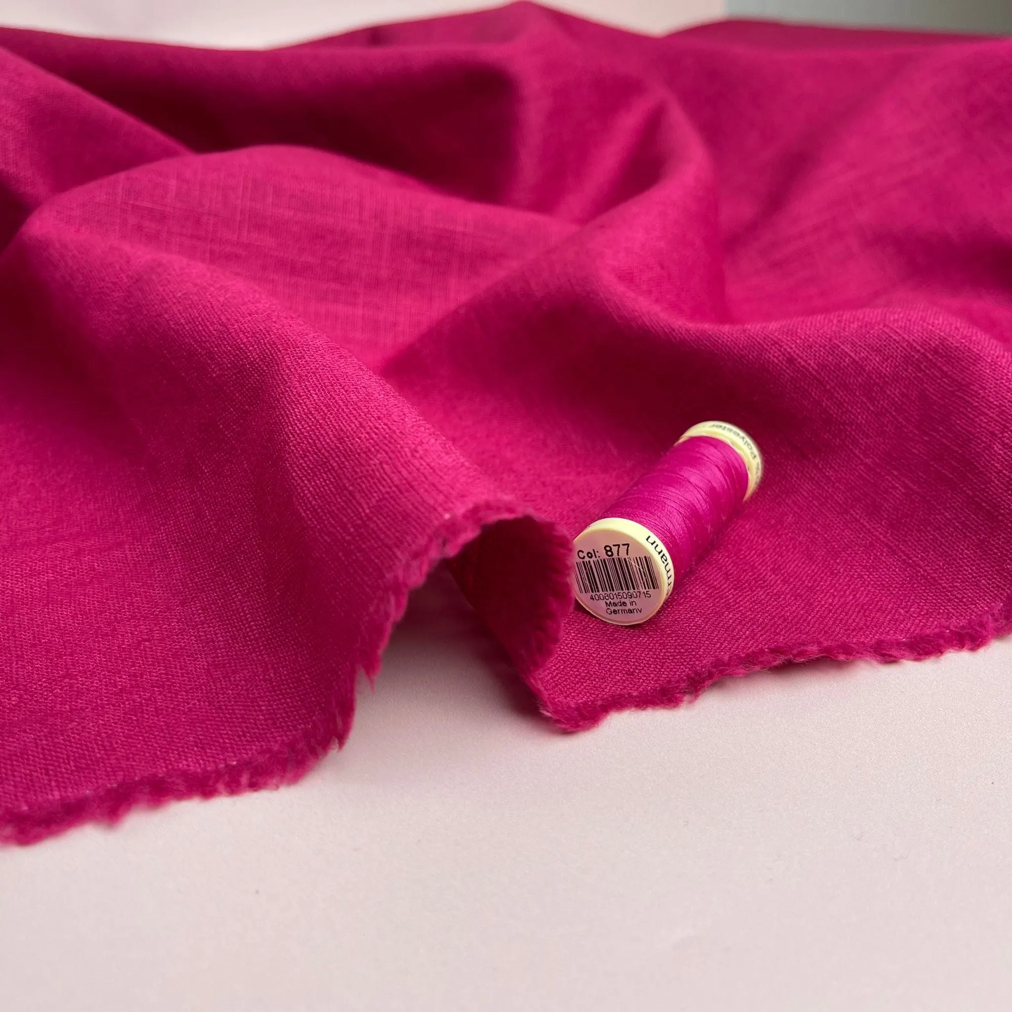 Breeze Fuchsia - Enzyme Washed Pure Linen Fabric