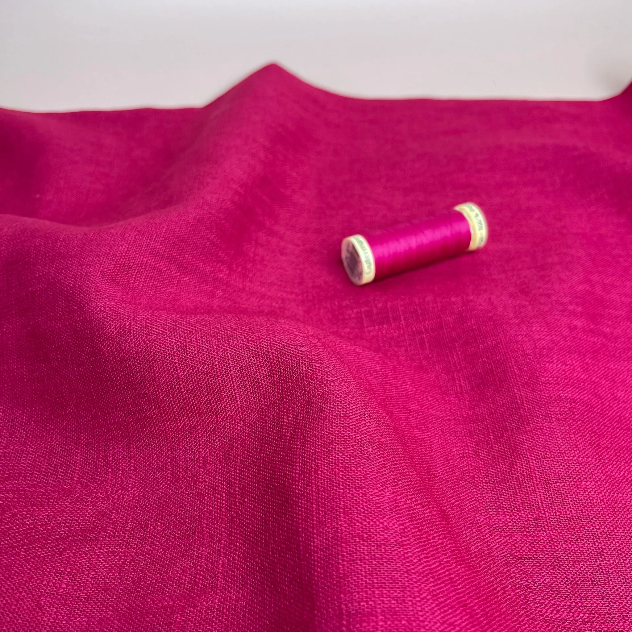 Breeze Fuchsia - Enzyme Washed Pure Linen Fabric