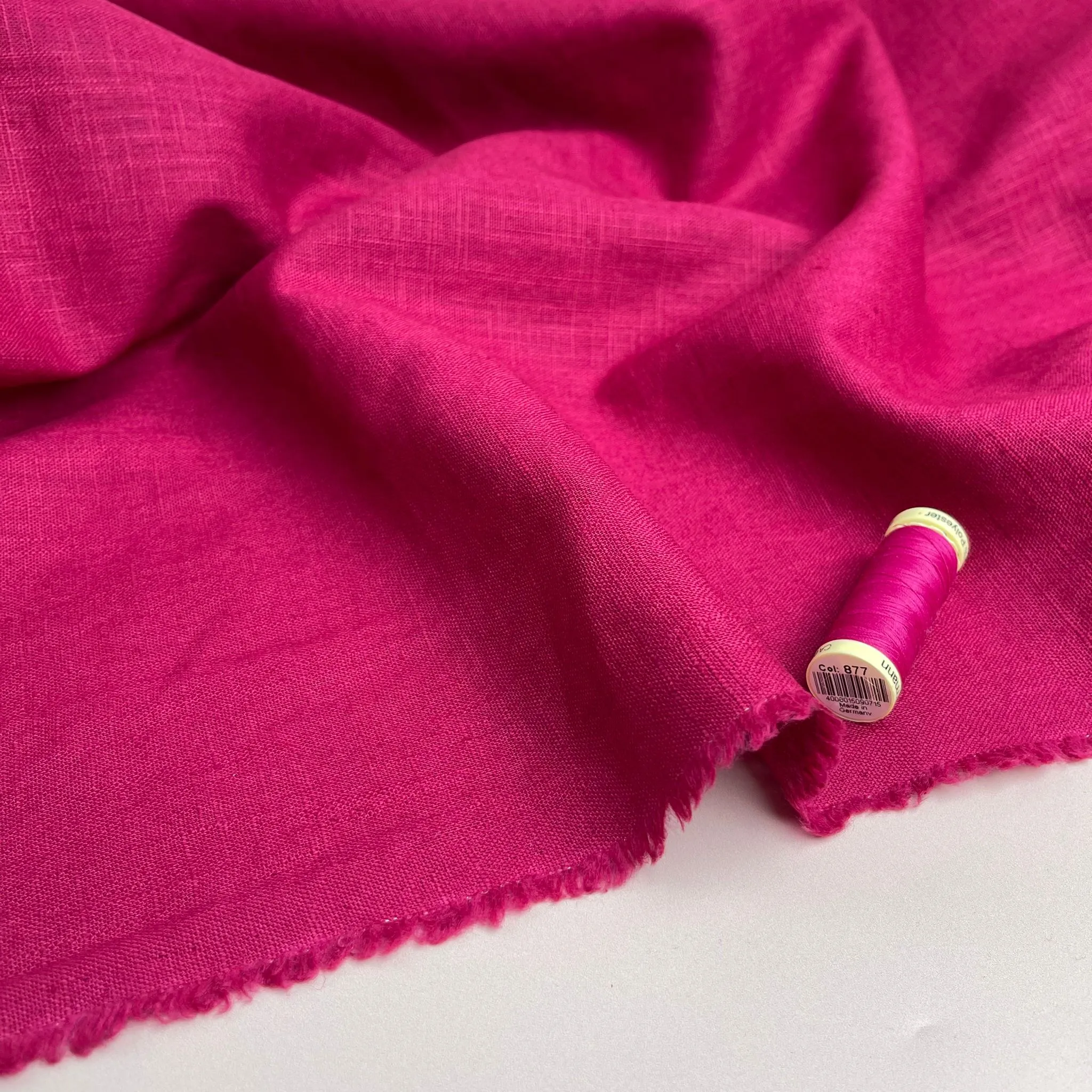 Breeze Fuchsia - Enzyme Washed Pure Linen Fabric